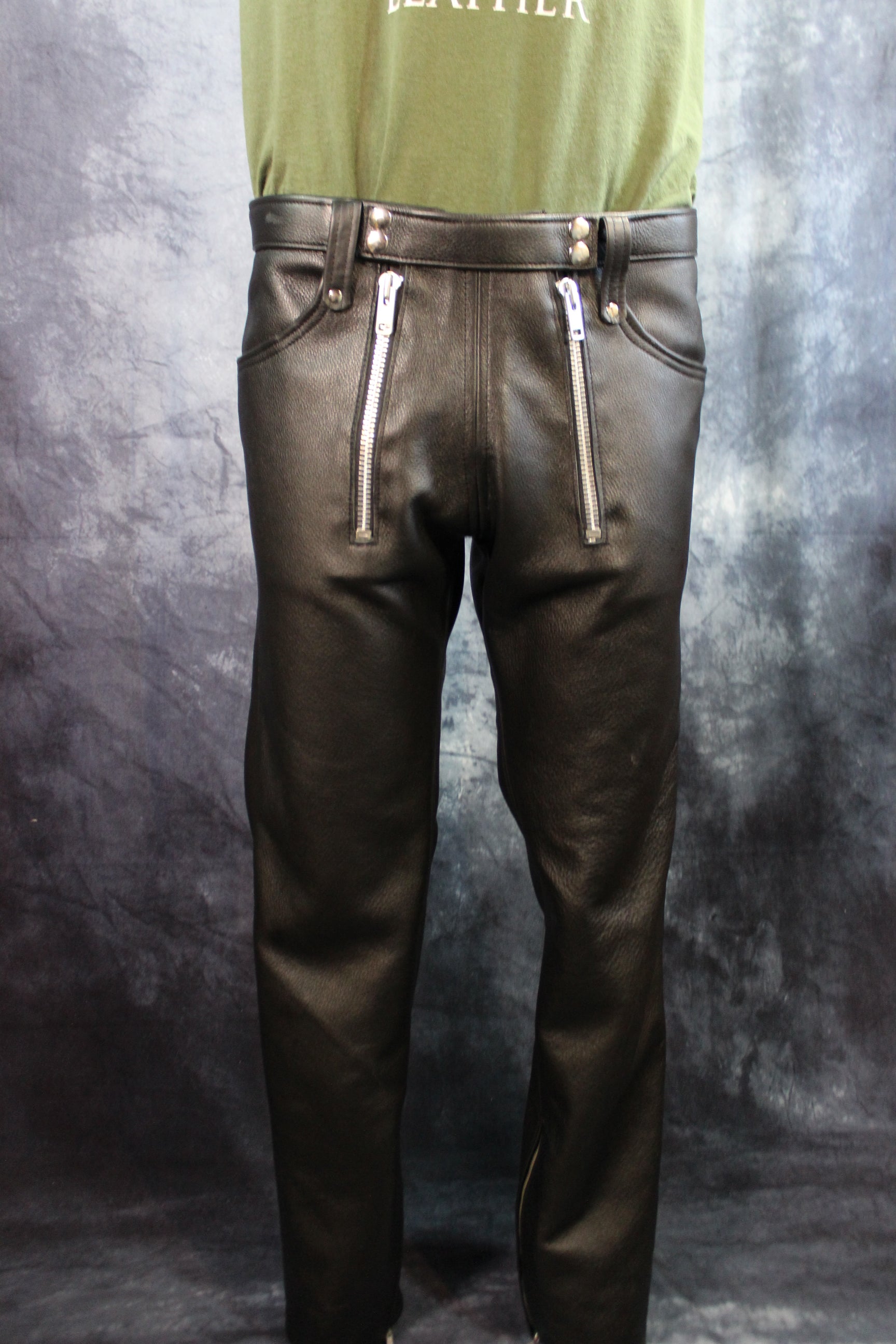 Front Access Leather Pants