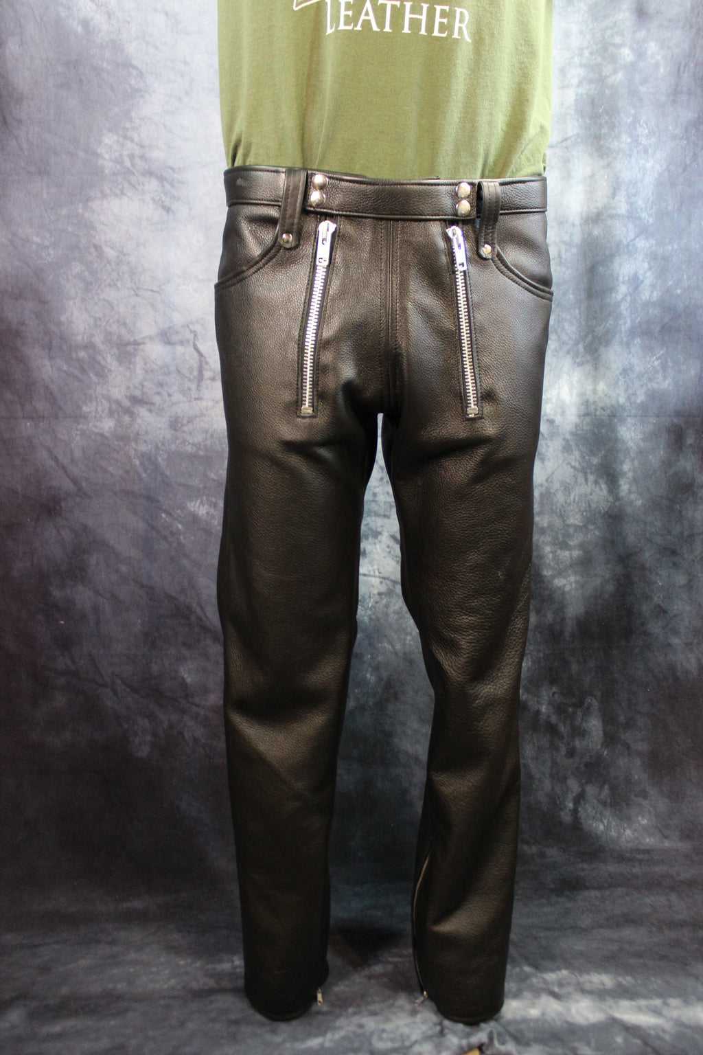 Front Access Leather Pants