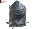 Cowhide Leather Mask Hood Removable Blindfold & Mouth Cover | Sensory Deprivation Hood & Costume Gear
