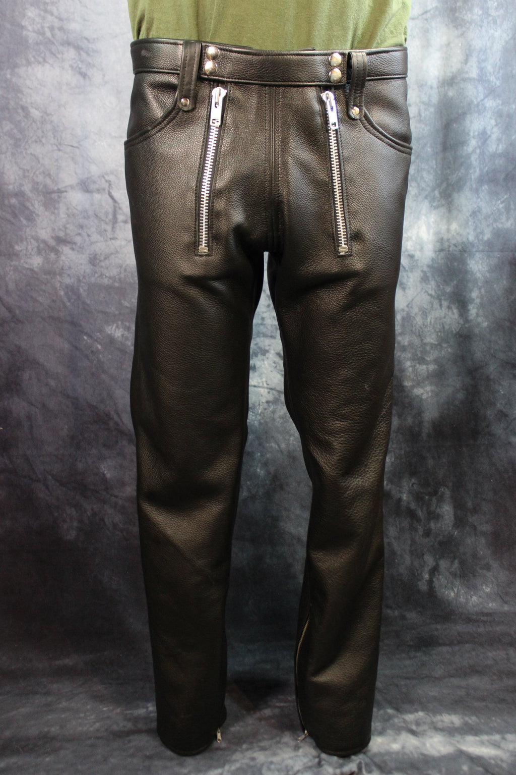 Front Access Leather Pants