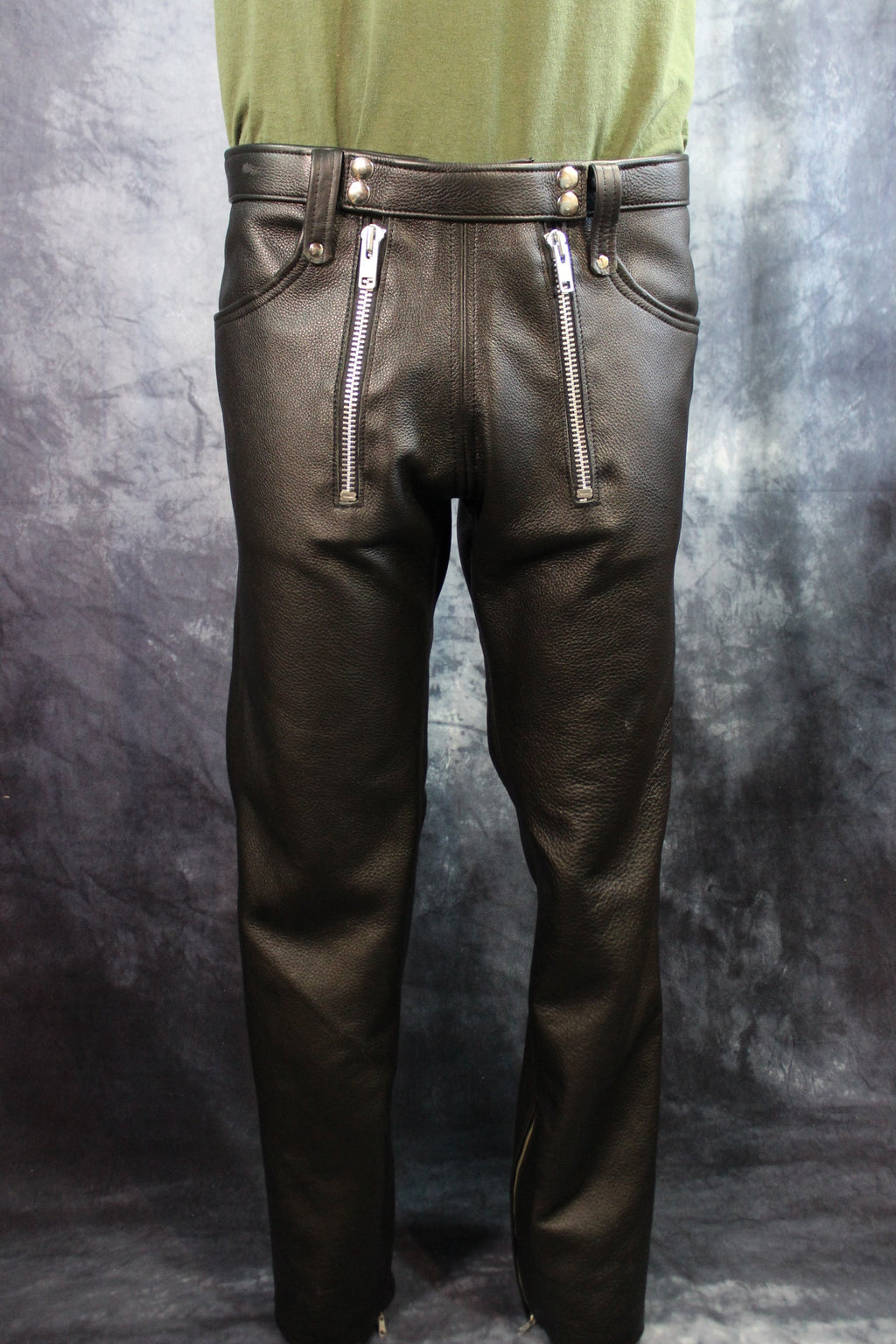 Front Access Leather Pants