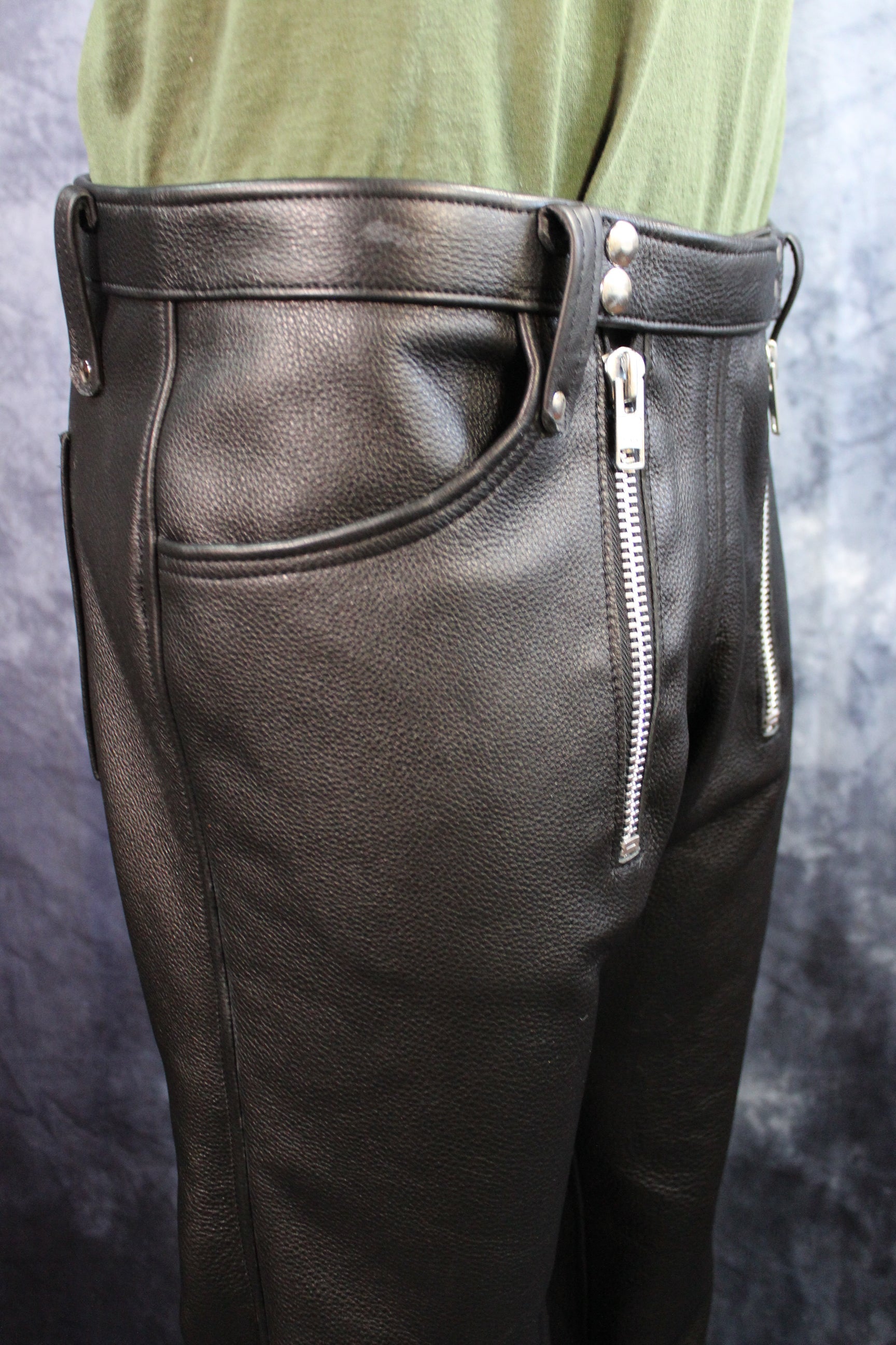 Front Access Leather Pants