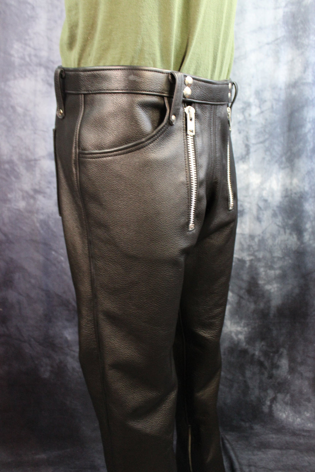 Front Access Leather Pants