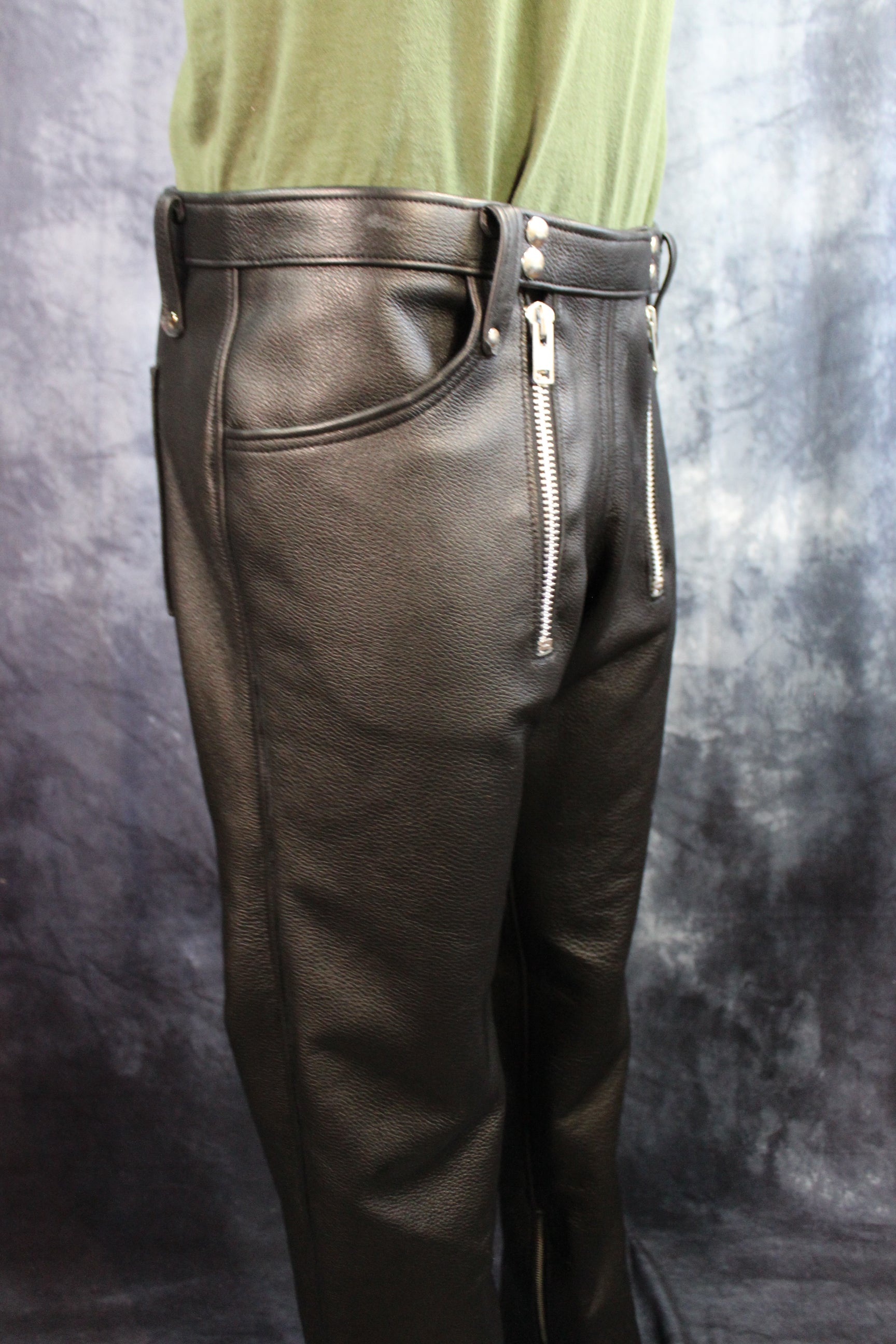 Front Access Leather Pants
