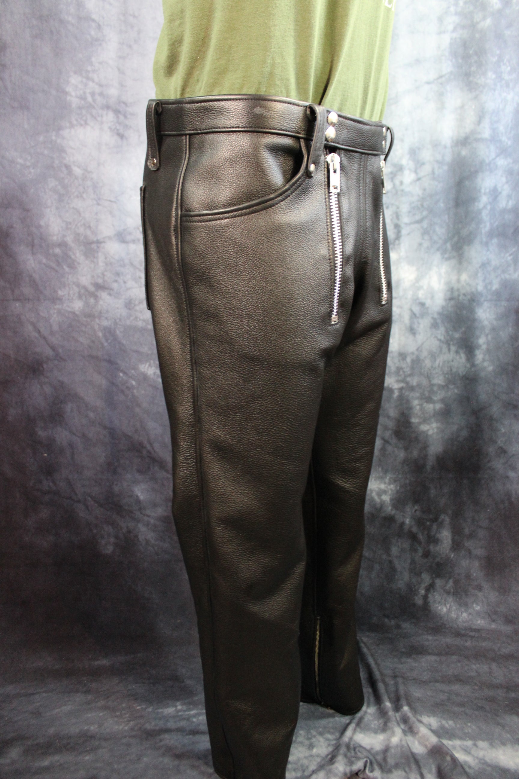 Front Access Leather Pants