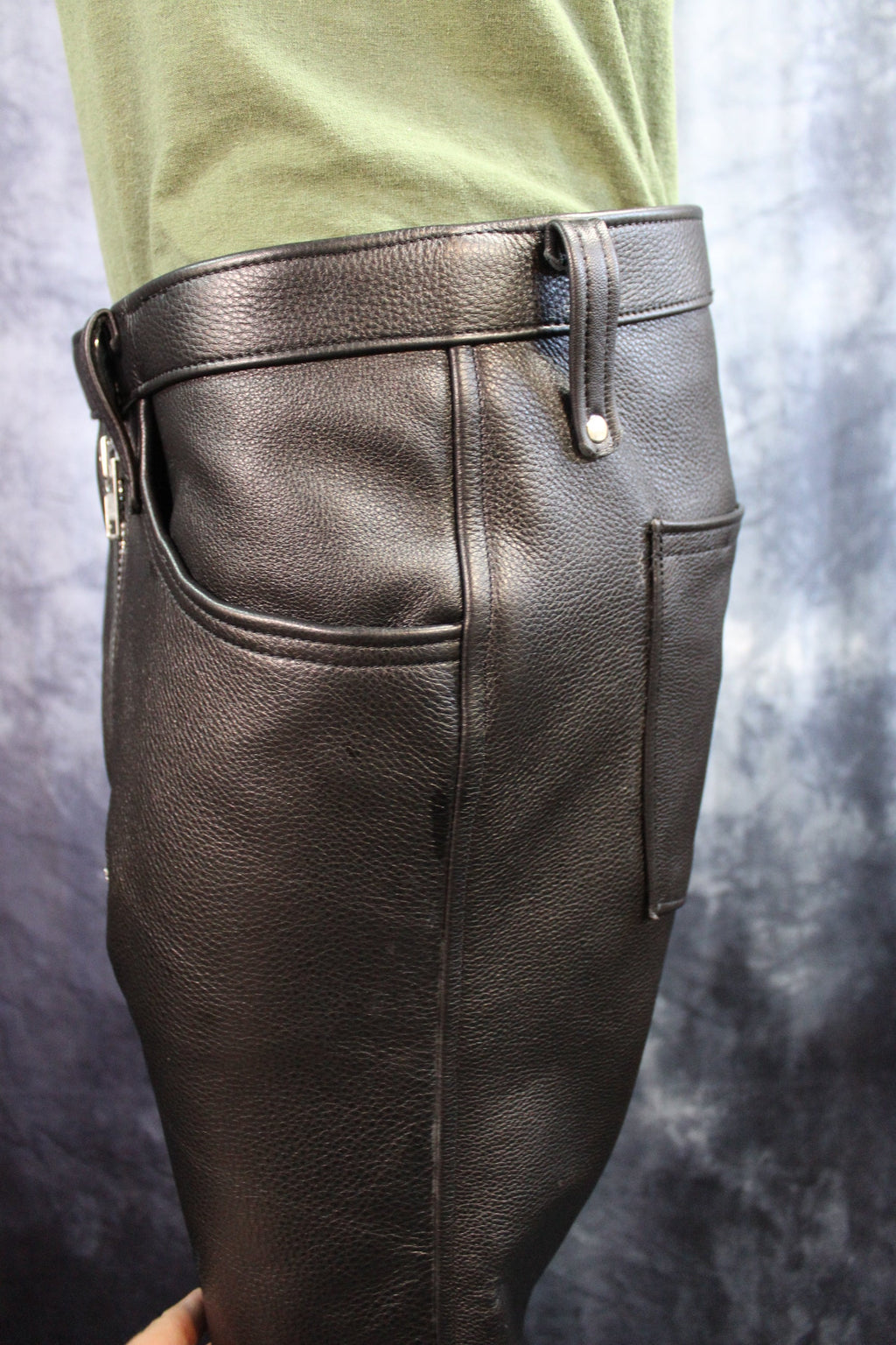 Front Access Leather Pants