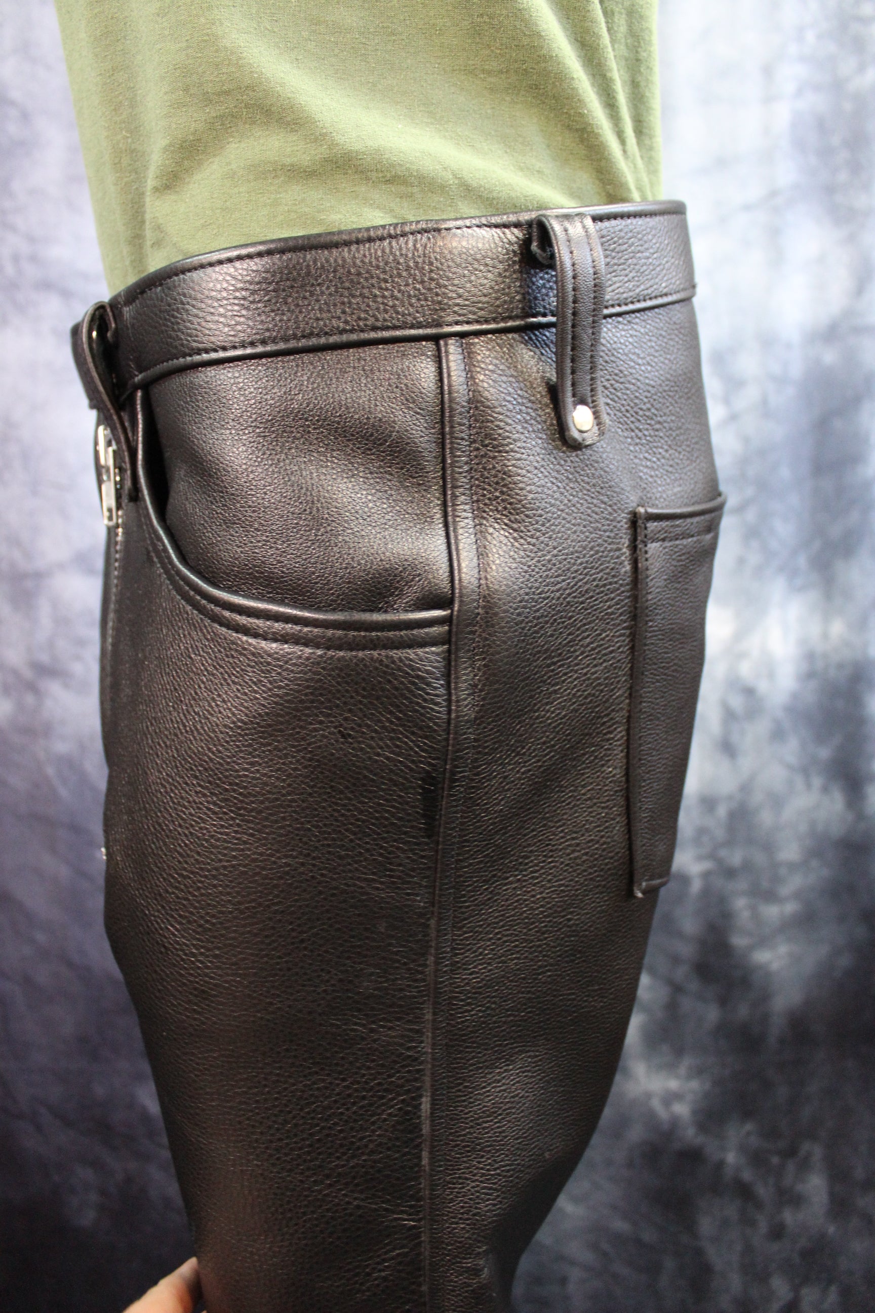 Front Access Leather Pants