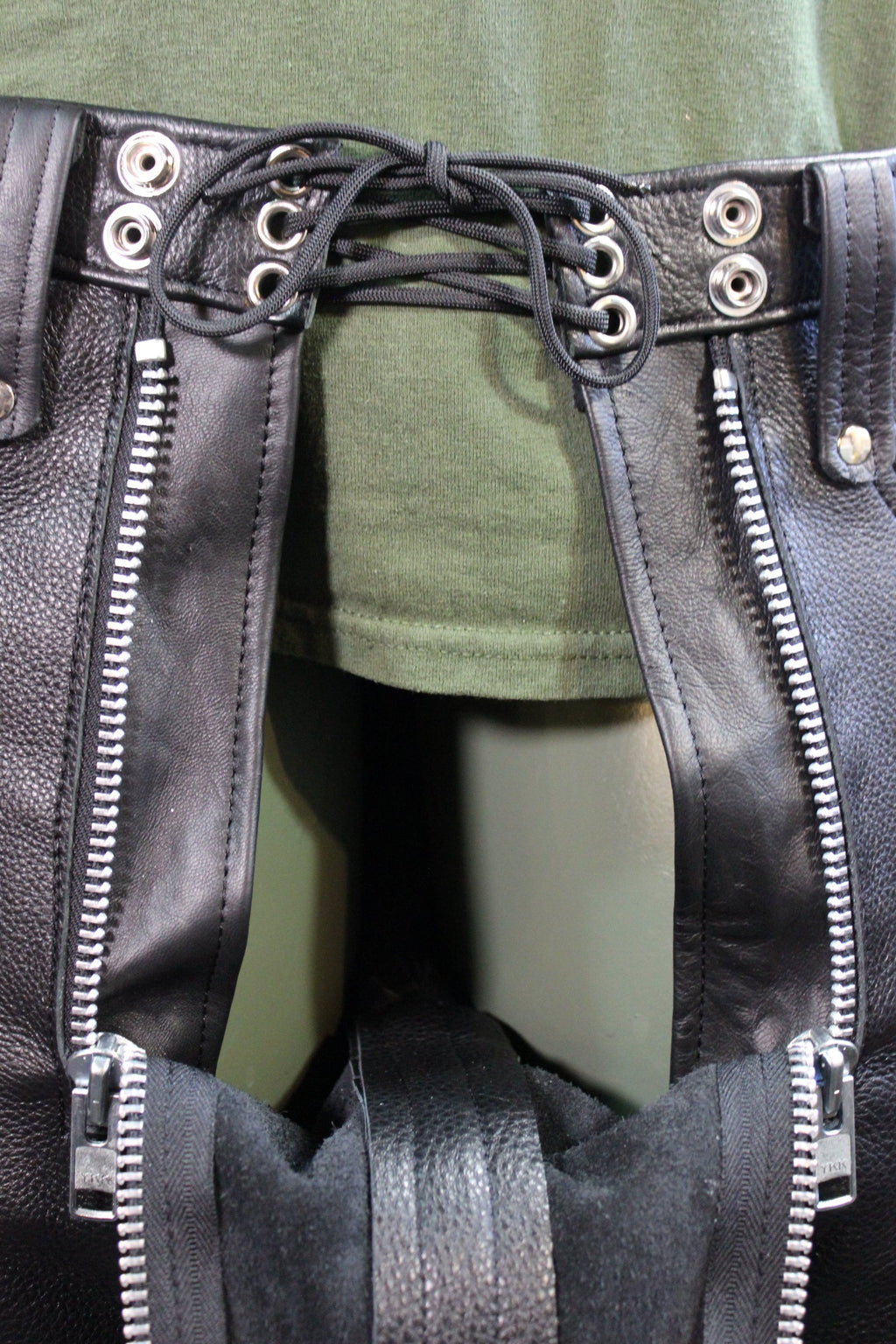 Front Access Leather Pants