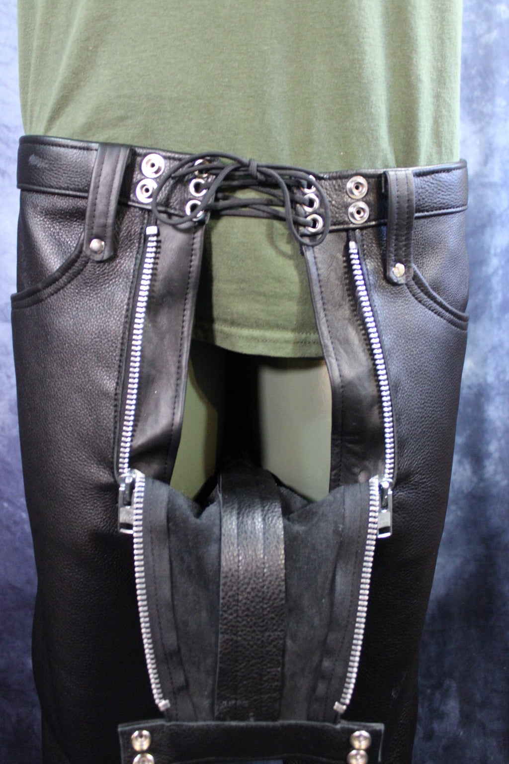 Front Access Leather Pants