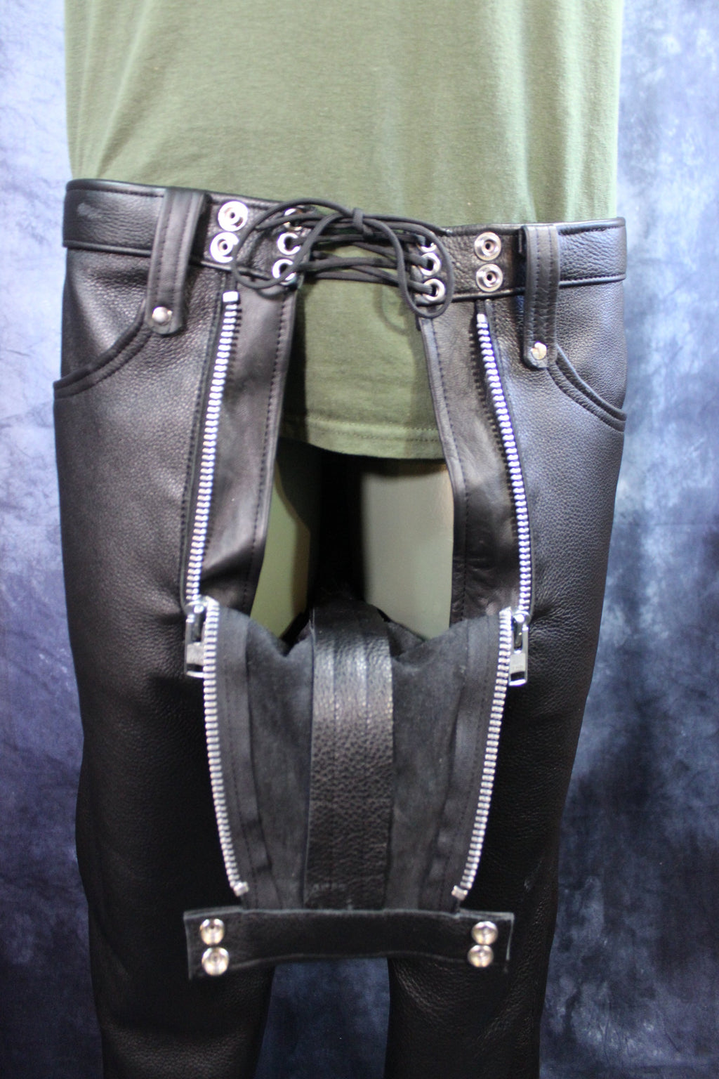 Front Access Leather Pants