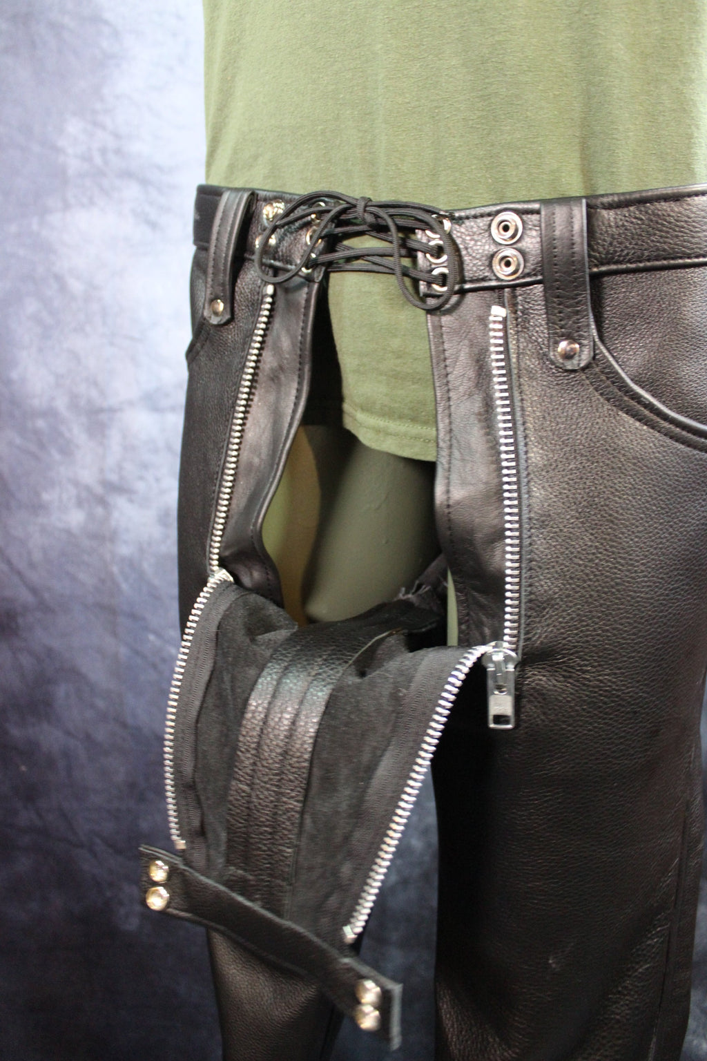 Front Access Leather Pants