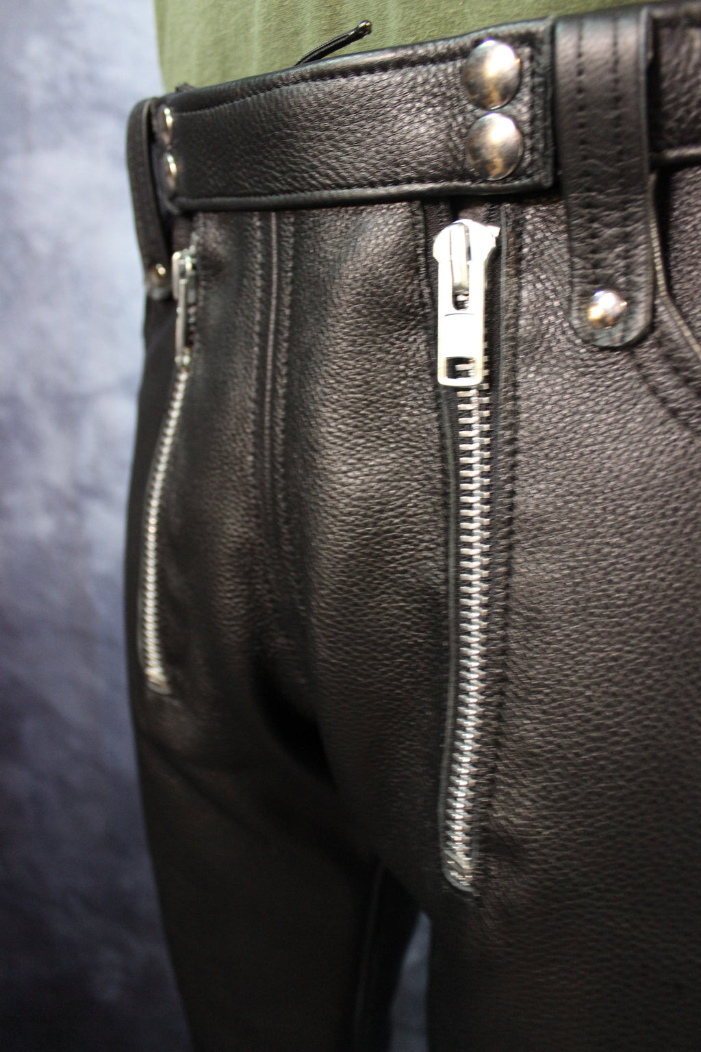 Front Access Leather Pants