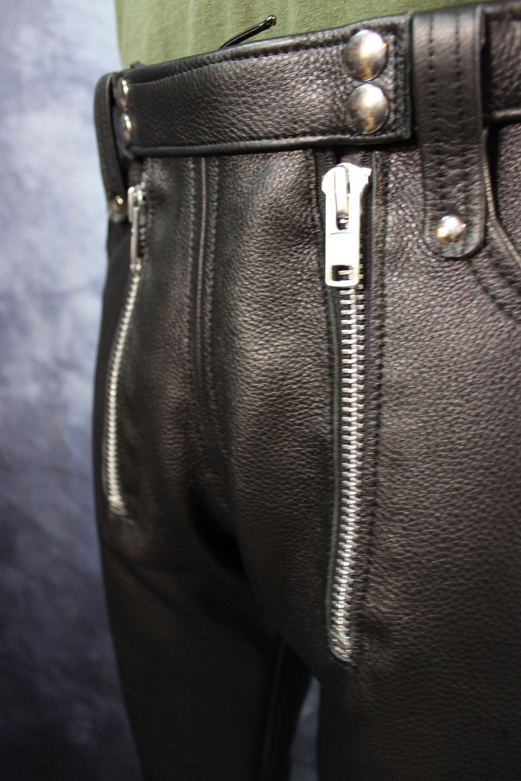 Front Access Leather Pants