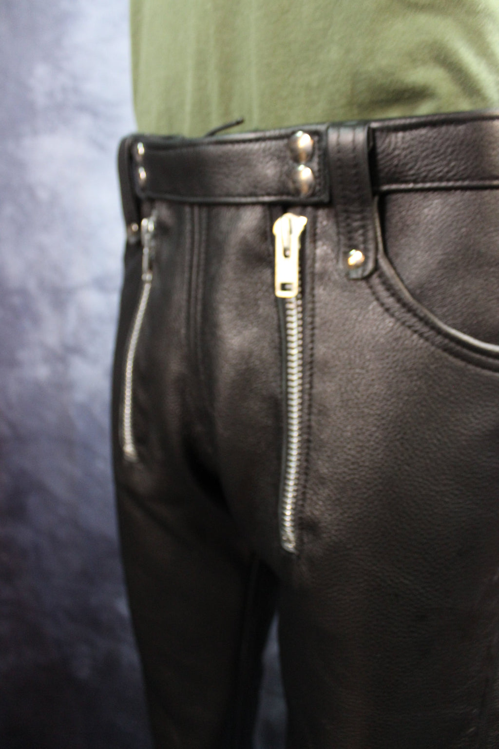 Front Access Leather Pants