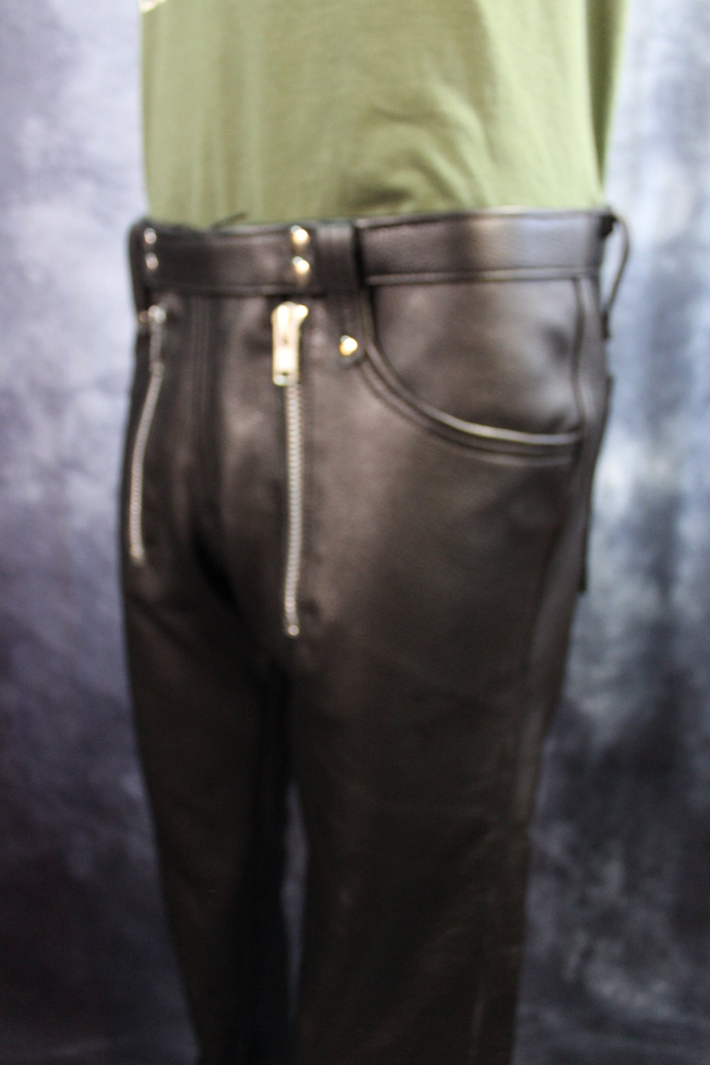 Front Access Leather Pants