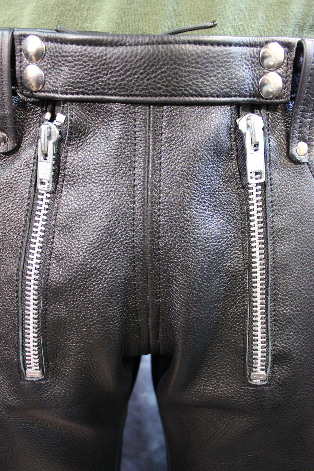 Front Access Leather Pants