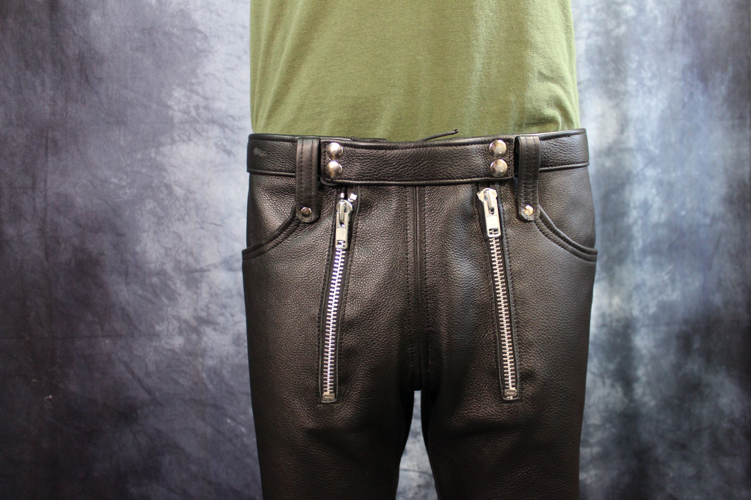 Front Access Leather Pants