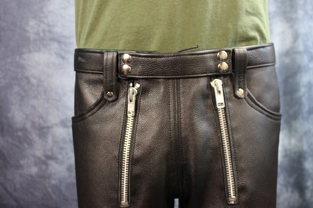 Front Access Leather Pants