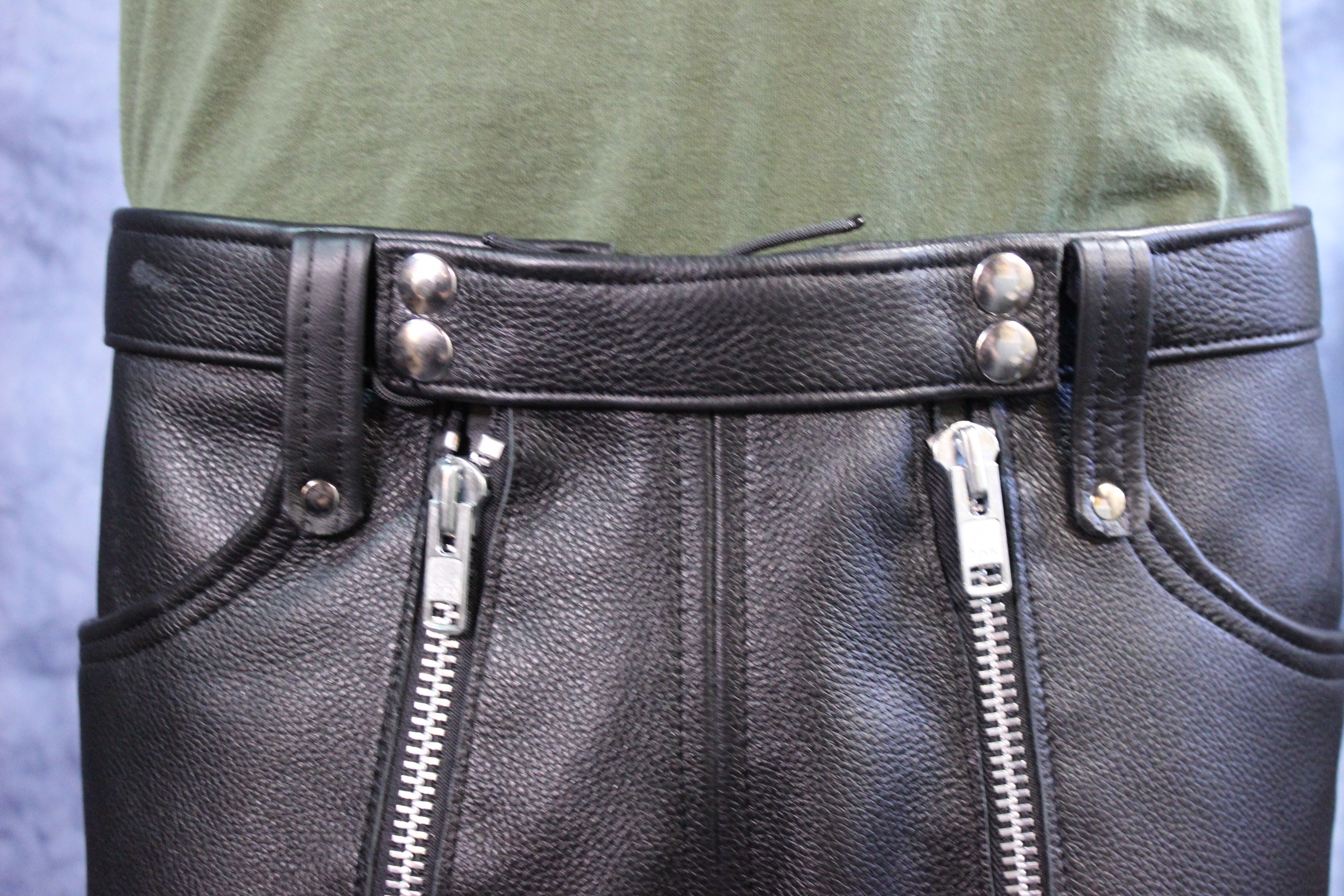 Front Access Leather Pants