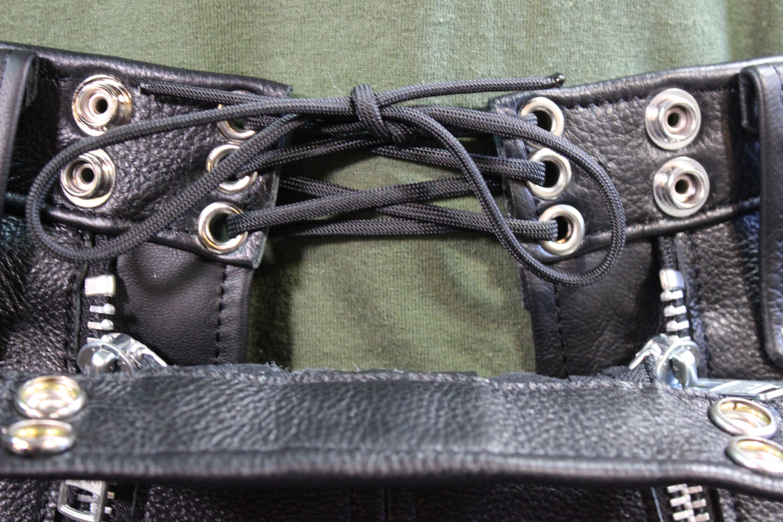 Front Access Leather Pants