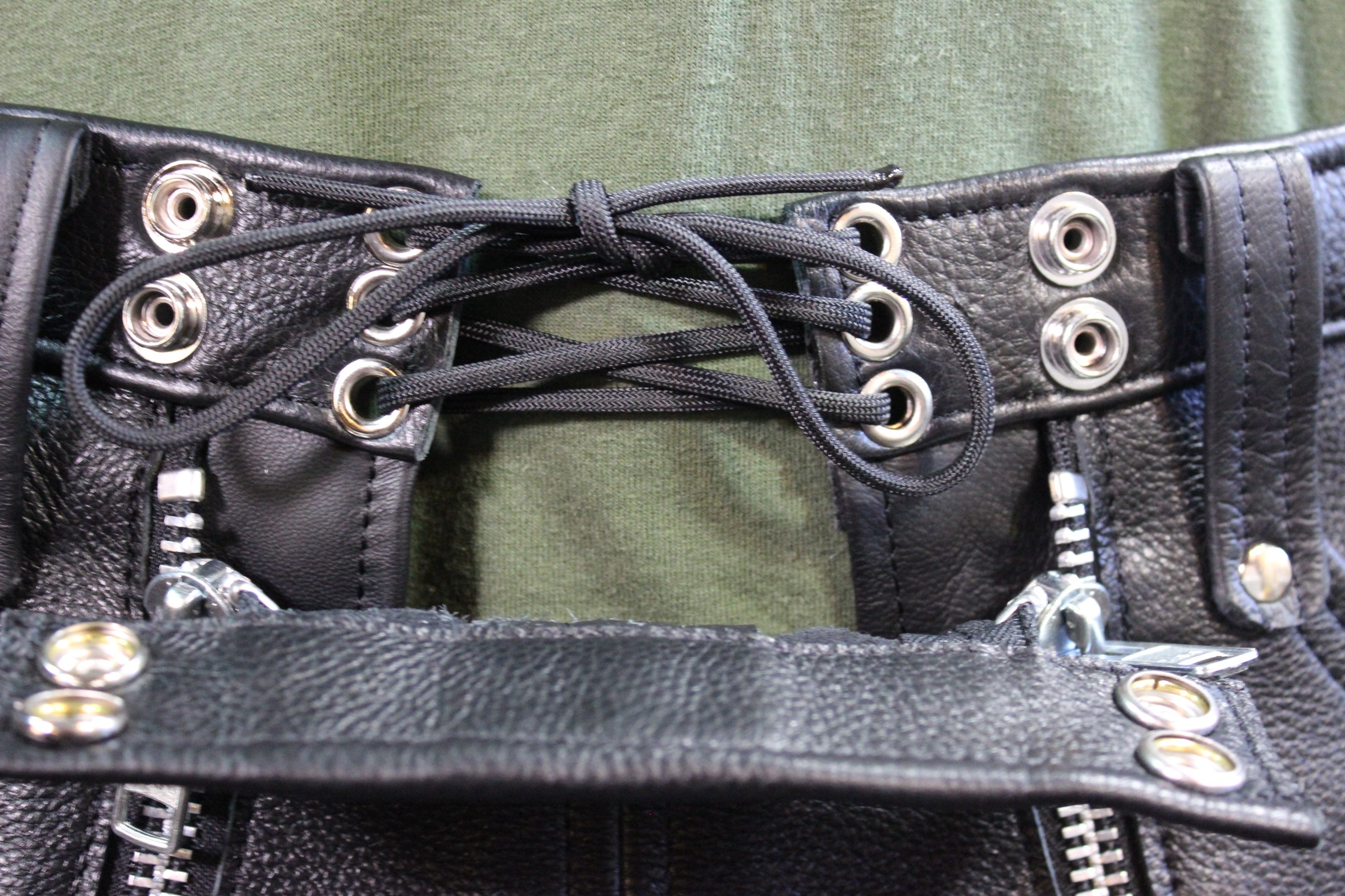 Front Access Leather Pants