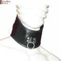Cowhide Leather Curved Posture Neck Collar BDSM Collar & Wrist Restraints Set