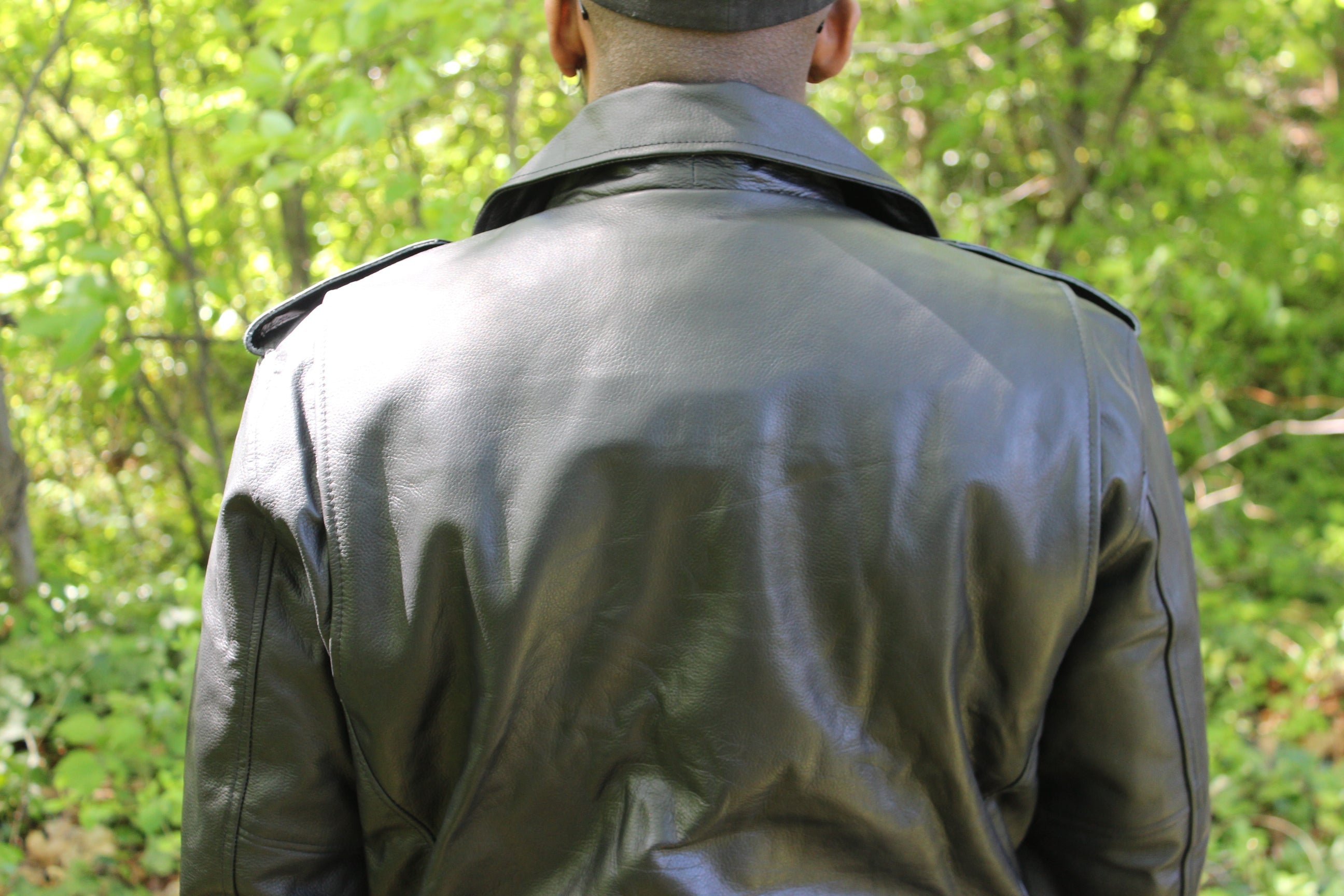 Otter and Fox Leather Biker Jackets in Classic Black