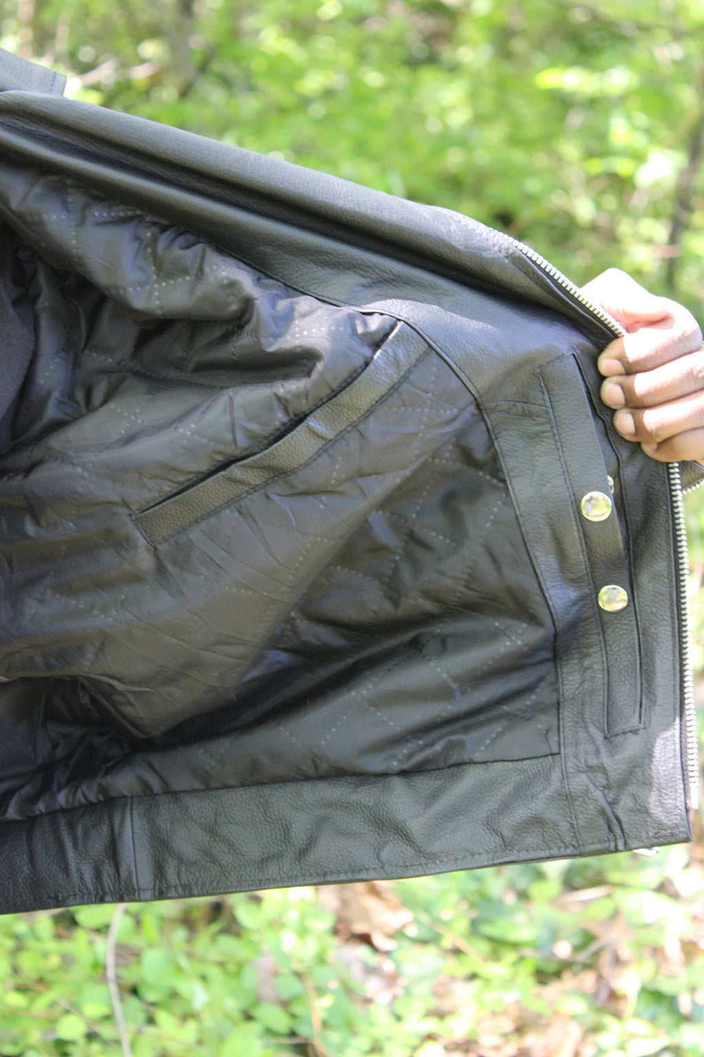 Otter and Fox Leather Biker Jackets in Classic Black