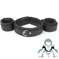 100% Genuine Cowhide Leather Neck Collar & Wrist Cuffs Posture Set Bondage BDSM Restraint