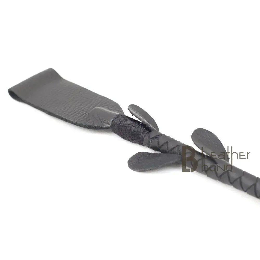 Real Cowhide Leather Braided Riding Crop Whip Fiber Core Inside | Handcrafted BDSM Impact Flogger