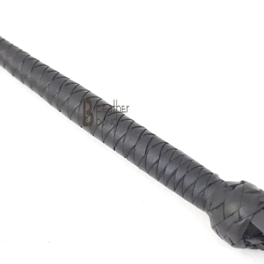 Real Cowhide Leather Braided Riding Crop Whip Fiber Core Inside | Handcrafted BDSM Impact Flogger