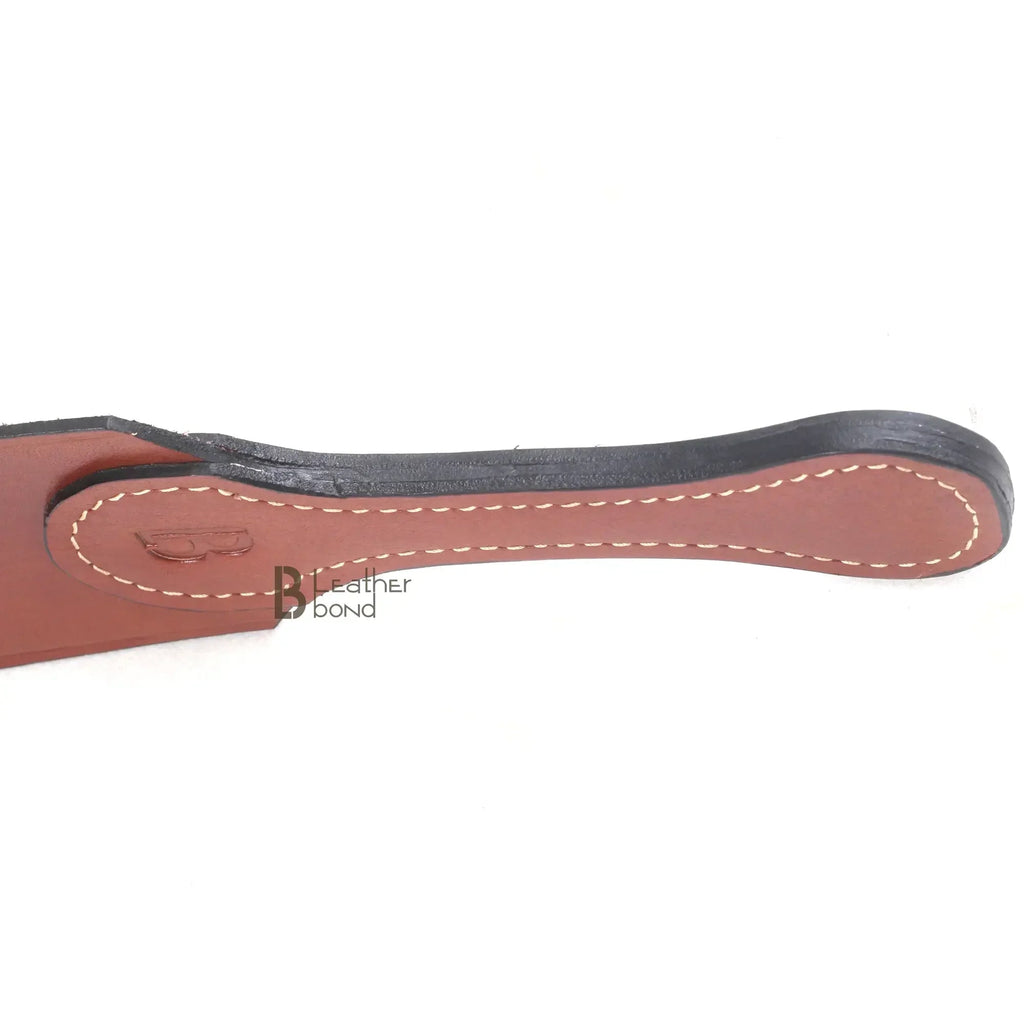 Real Cowhide Saddle Leather Spanking BDSM Paddle Slapper 8mm Thick, Lightweight small and Flexible Brown