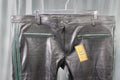 The Otter and The Fox Leather Formal Pants in Black with Hunter Green Highlights