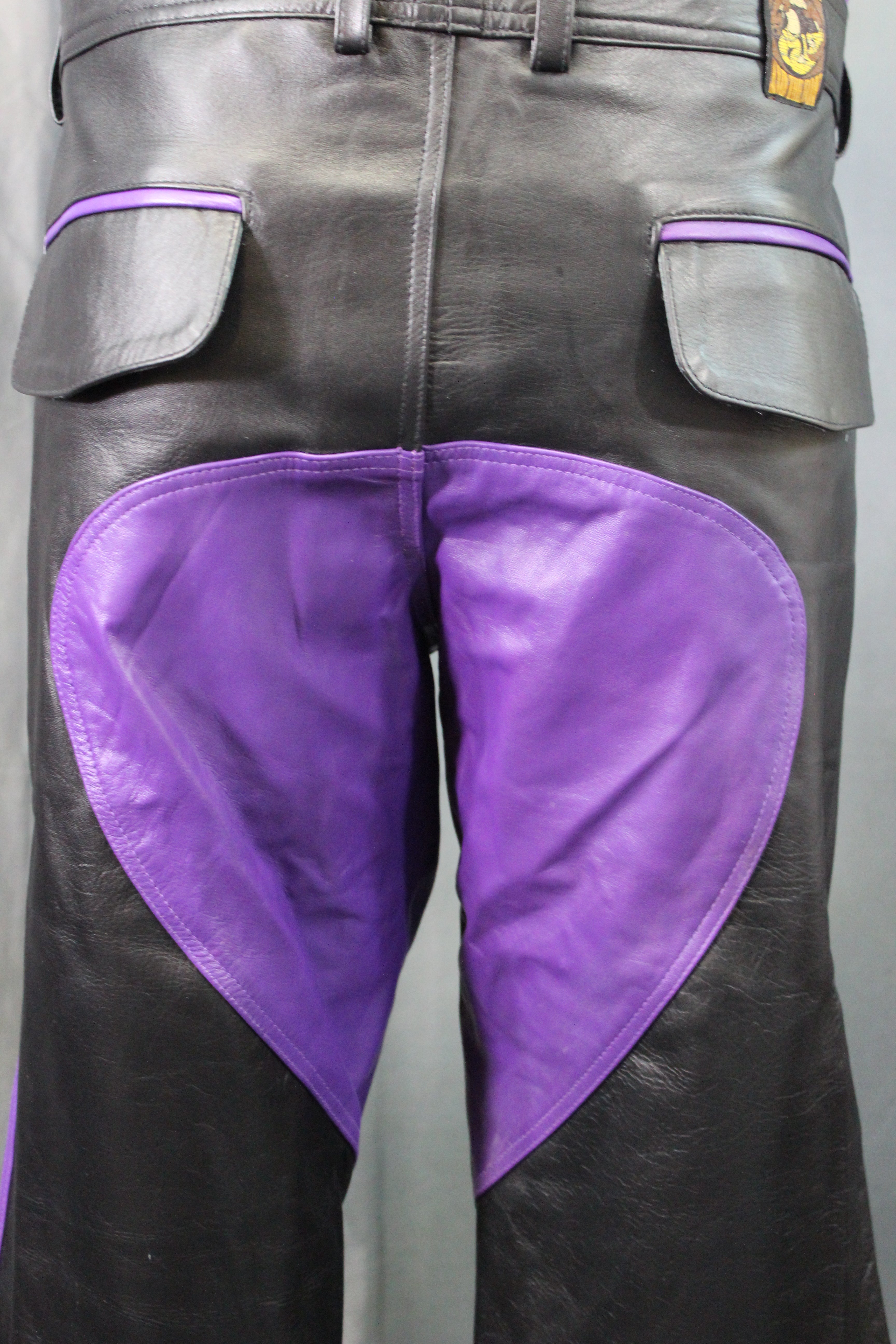 The Otter and The Fox Leather Formal Pants in Black with Purple Highlights