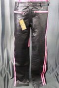 The Otter and The Fox Leather Formal Pants in Black with Pink Highlights