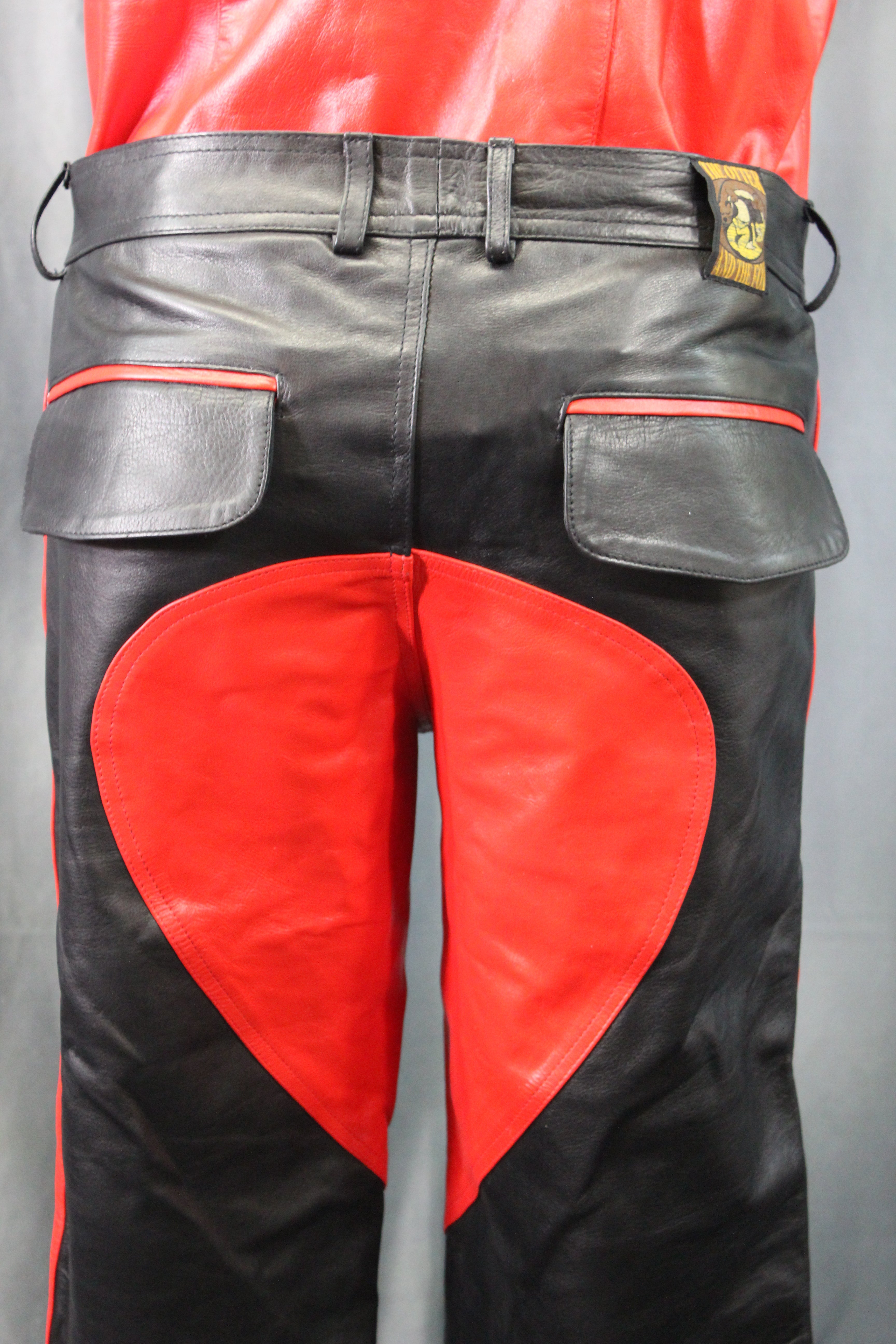 The Otter and The Fox Leather Formal Pants in Black with Red Highlights