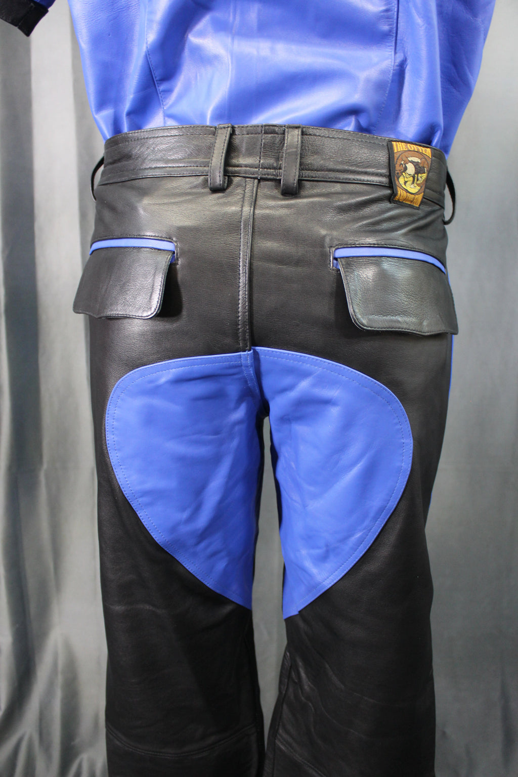 The Otter and The Fox Leather Formal Pants in Black with Blue Highlights