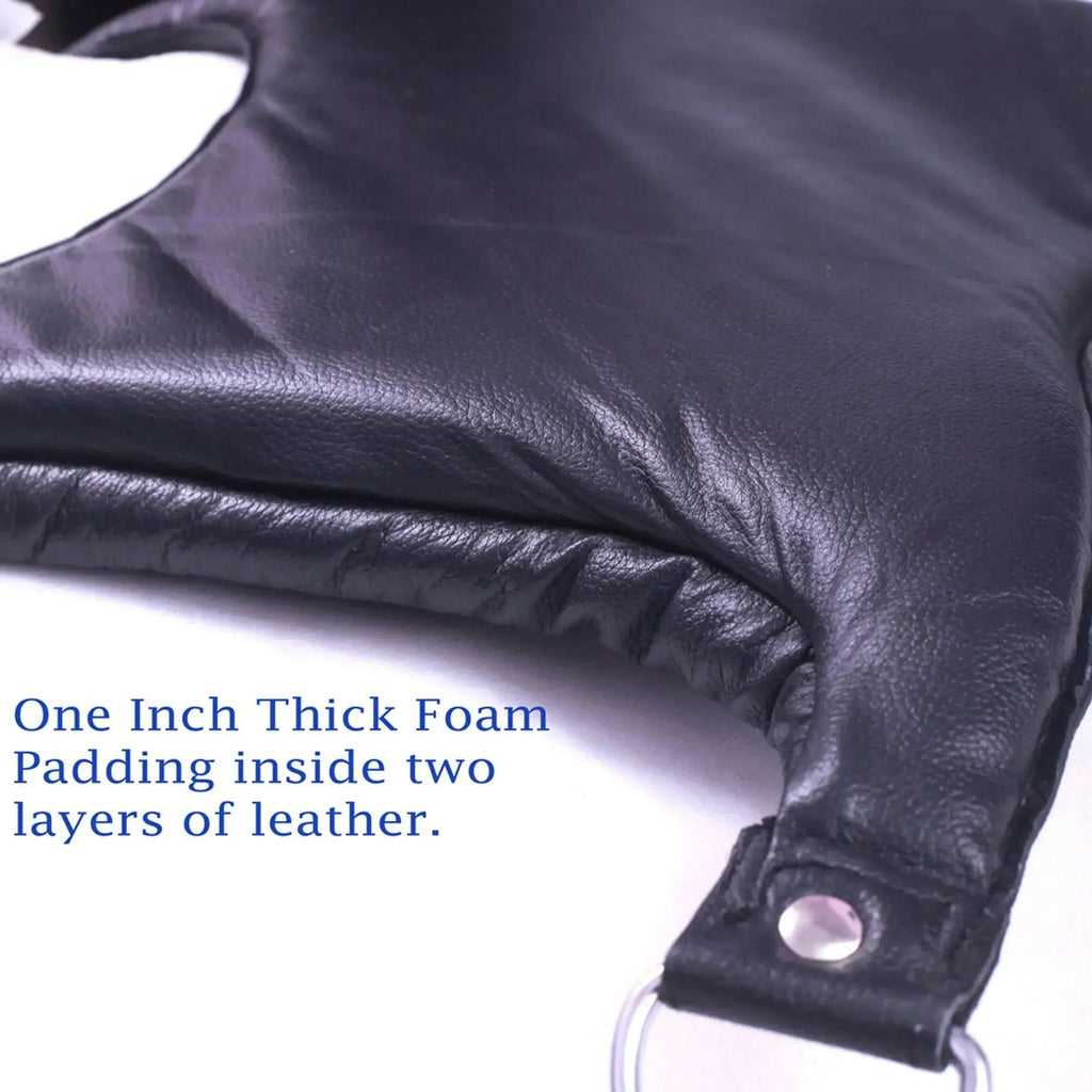 Cowhide Leather Sex Posture Sling Wrist, Ankle & Thigh Cuffs with Connectors | Bondage Restraints Set