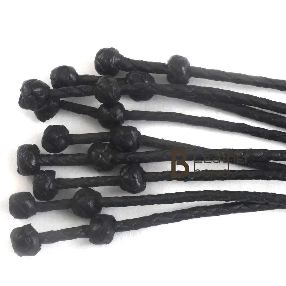 Real Cowhide Leather Cat-o-Nine Tails Flogger 9 Braided Knotted Falls | Black Heavy Duty BDSM Whip