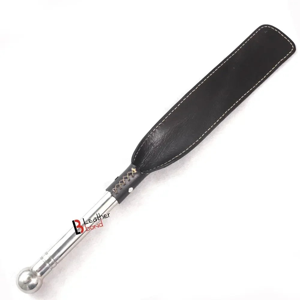 Real Cow Hide Belting Leather Paddle Slapper Lightweight and flexible with Steel Handle
