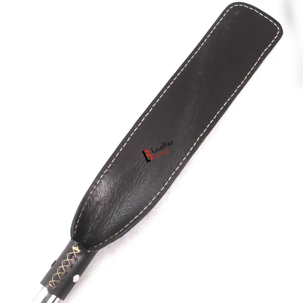 Real Cow Hide Belting Leather Paddle Slapper Lightweight and flexible with Steel Handle