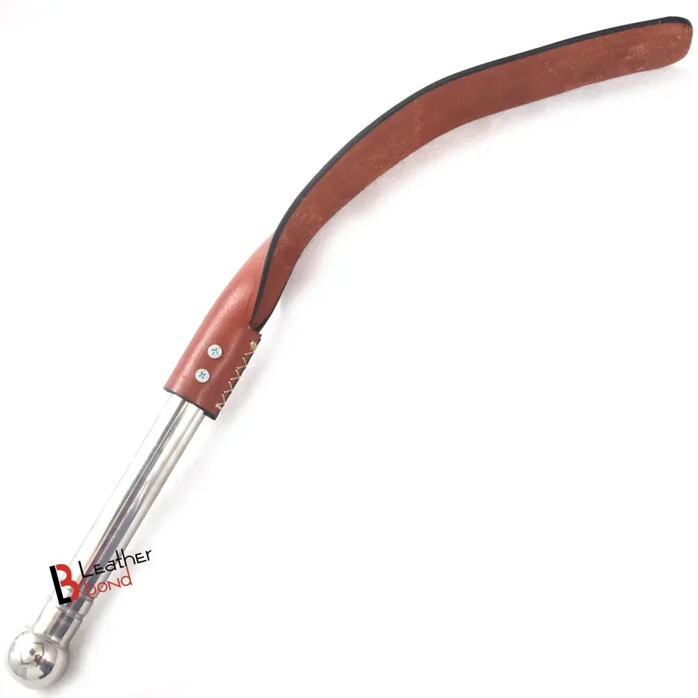 Real Cow Hide Belting Leather Paddle Slapper Lightweight and flexible with Steel Handle