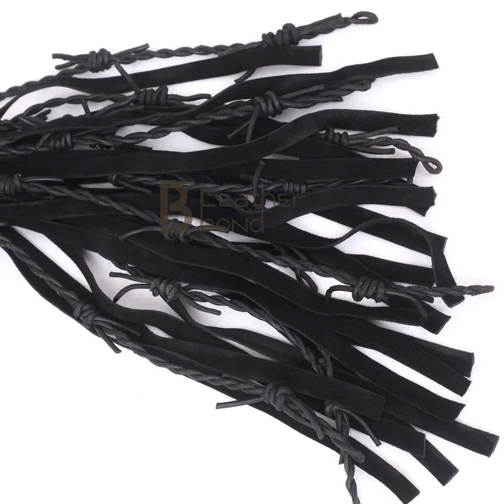 Real Cowhide Suede Leather Flogger Heavy Duty Thorny Falls | Handcrafted BDSM Sensation Flogger