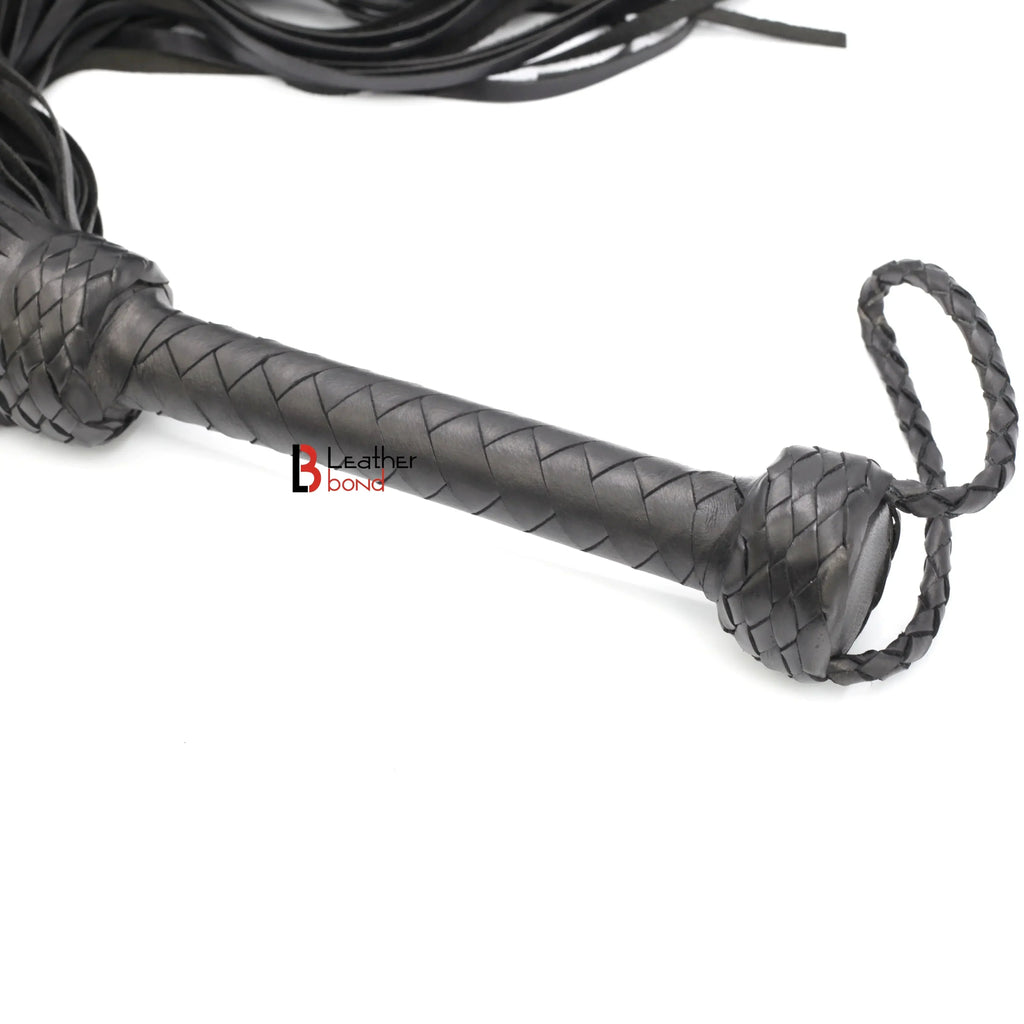 Real Cowhide Leather Flogger 100 Falls Heavy Duty Thuddy Whip | Handcrafted BDSM Impact Flogger