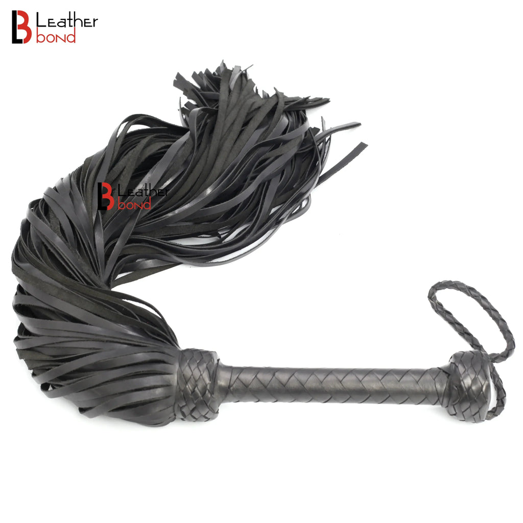 Real Cowhide Leather Flogger 100 Falls Heavy Duty Thuddy Whip | Handcrafted BDSM Impact Flogger