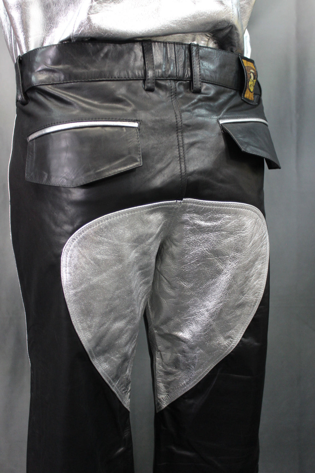 The Otter and The Fox Leather Formal Pants in Black with Silver Highlights