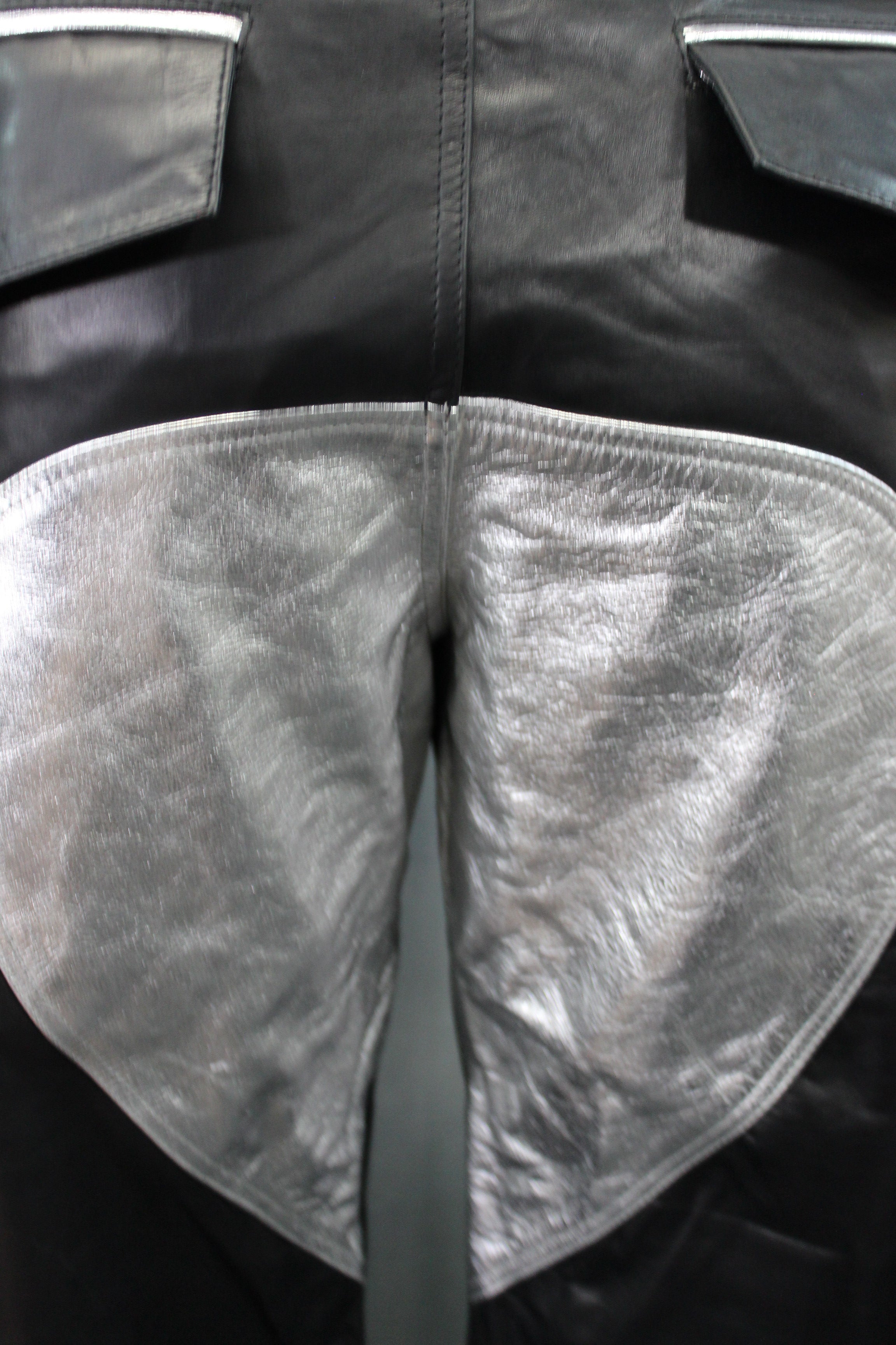 The Otter and The Fox Leather Formal Pants in Black with Silver Highlights