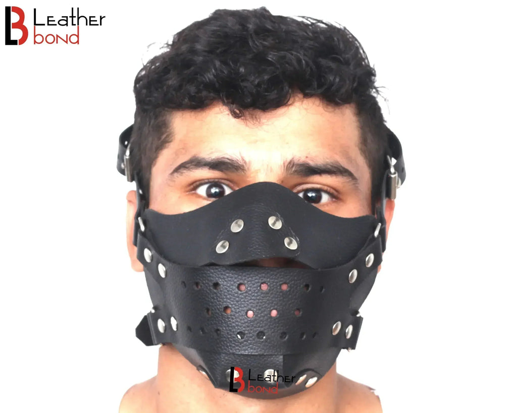 Genuine Cowhide Leather Steampunk Sensory Deprivation Hood Halloween Mask & Reenactment Costume Gear