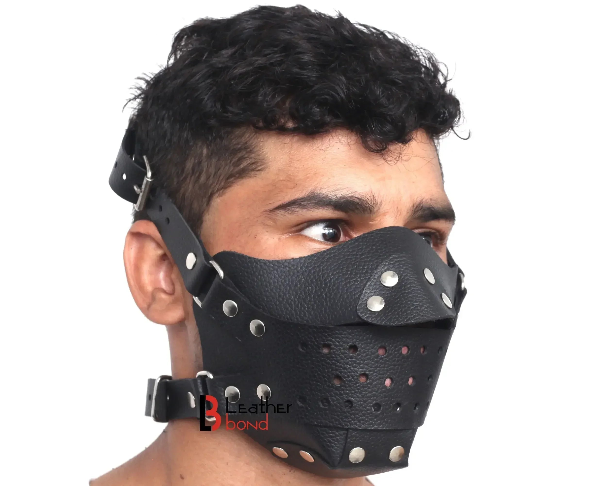 Genuine Cowhide Leather Steampunk Sensory Deprivation Hood Halloween Mask & Reenactment Costume Gear
