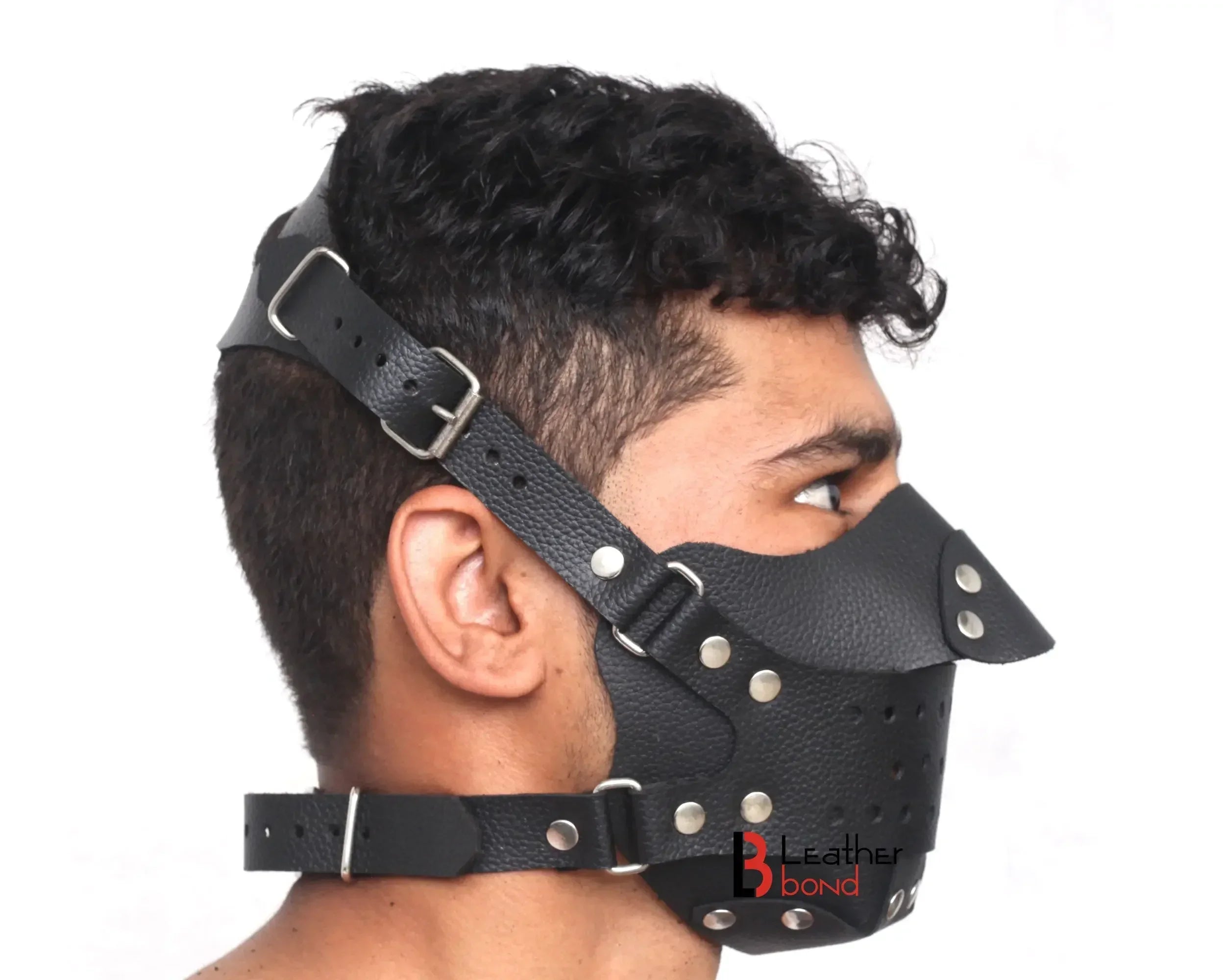 Genuine Cowhide Leather Steampunk Sensory Deprivation Hood Halloween Mask & Reenactment Costume Gear